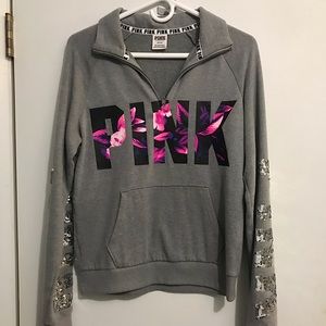 VS Pink Sequin Quarter-zip